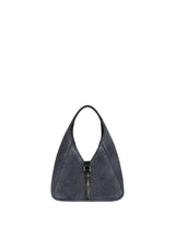 Givenchy G-hobo Mini Bag In Black Washed Denim - Women - Piano Luigi