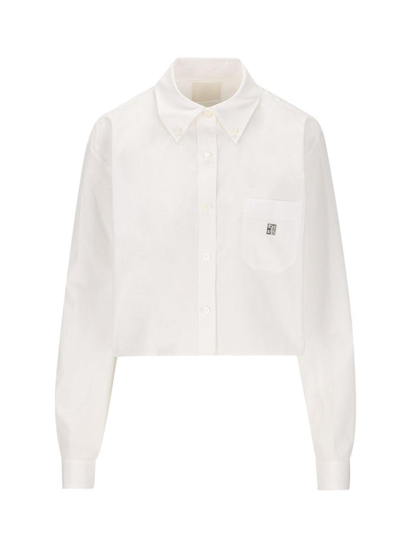 Givenchy Logo Plaque Collared Shirt - Women - Piano Luigi