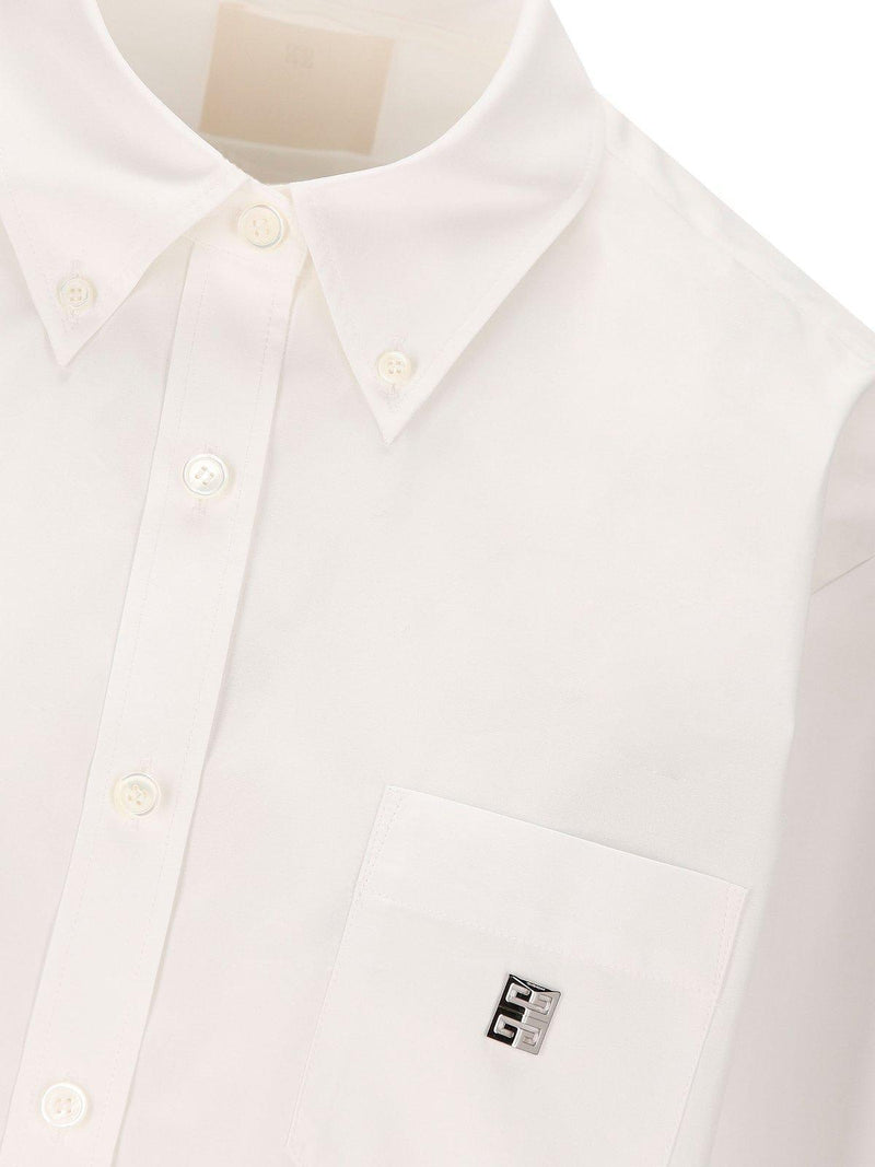 Givenchy Logo Plaque Collared Shirt - Women - Piano Luigi