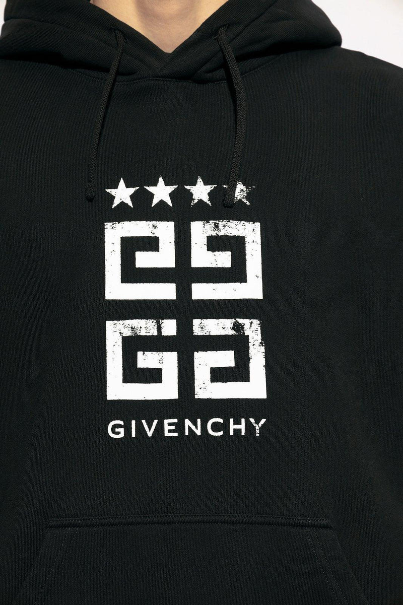 Givenchy Logo Printed Drawstring Hoodie - Men - Piano Luigi