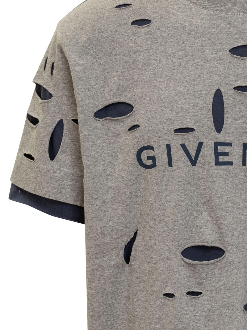 Givenchy Oversized T-shirt In Destroyed Cotton - Men - Piano Luigi