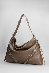 Givenchy Voyou Medium Shoulder Bag In Taupe Leather - Women - Piano Luigi