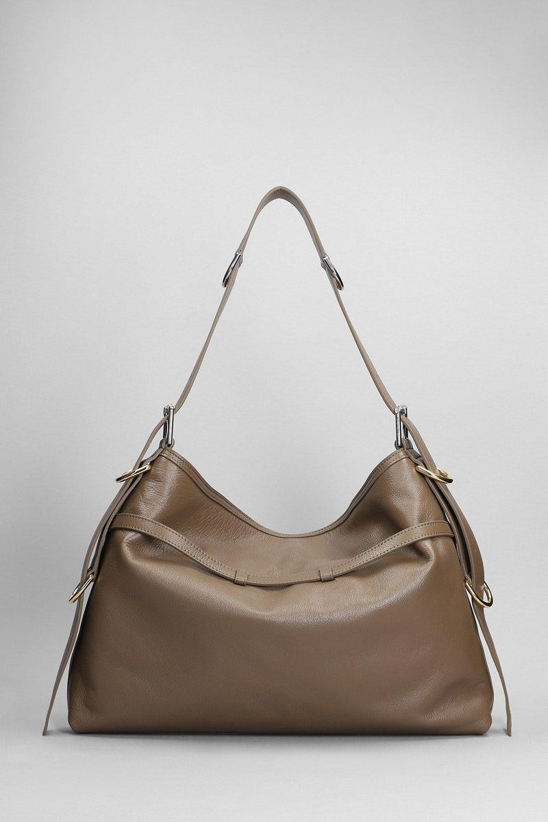 Givenchy Voyou Medium Shoulder Bag In Taupe Leather - Women - Piano Luigi