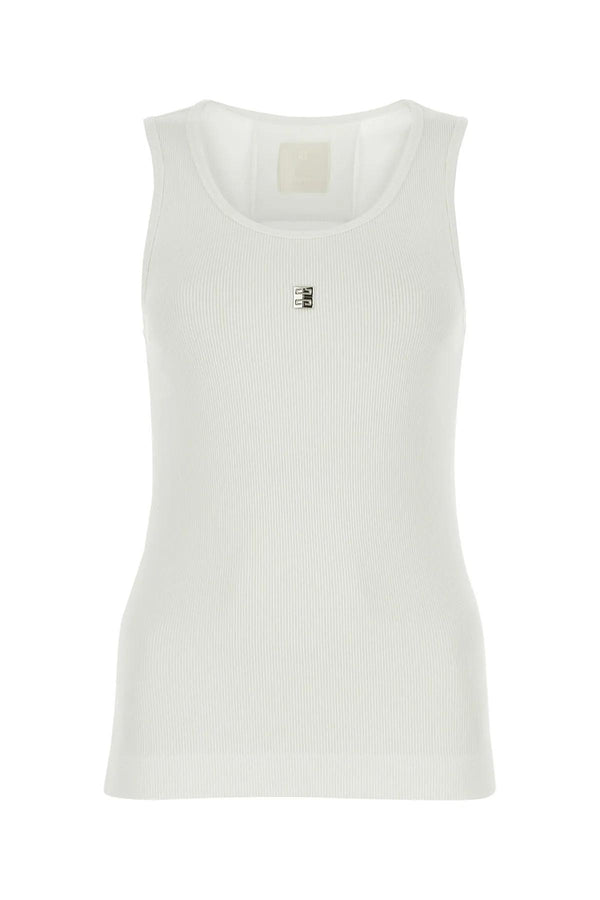 Givenchy White Stretch Cotton Tank Top - Women - Piano Luigi