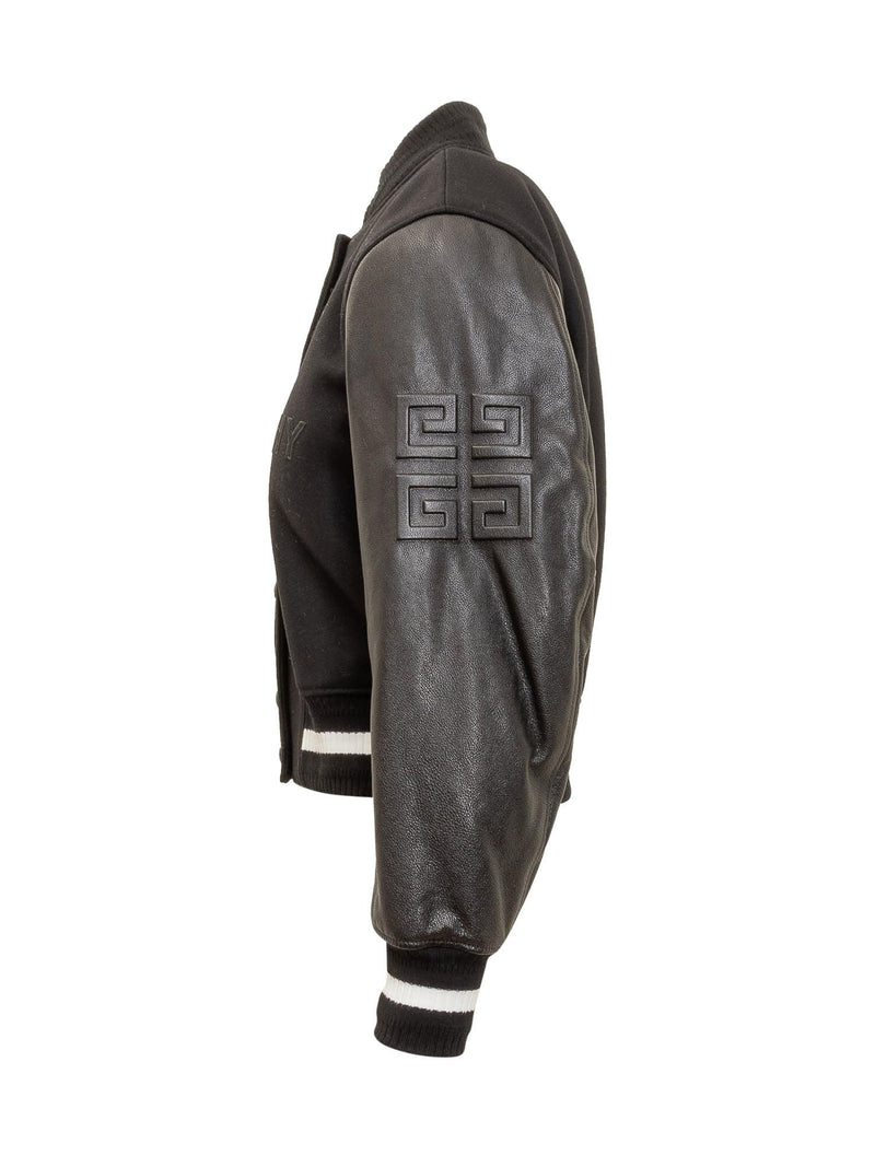 Givenchy Wool And Leather Short Bomber Jacket. - Women - Piano Luigi