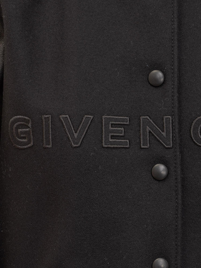 Givenchy Wool And Leather Short Bomber Jacket. - Women - Piano Luigi