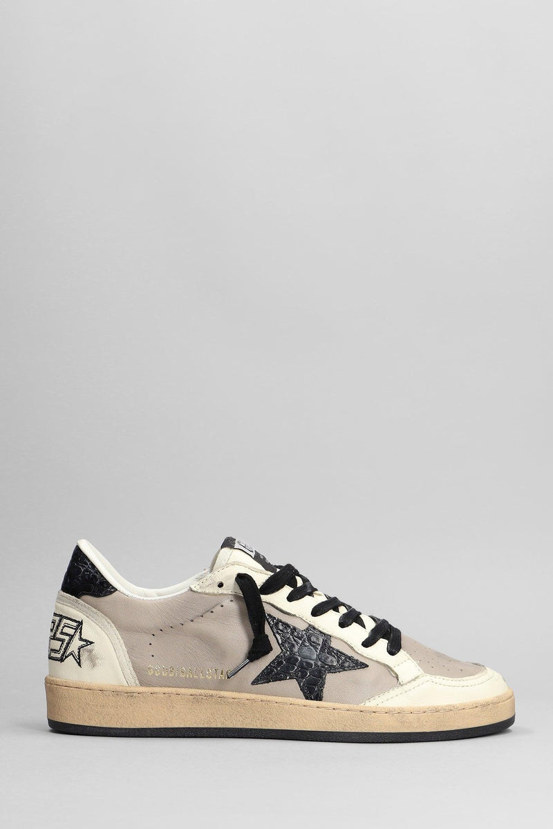 Golden Goose Ball Star Sneakers In Beige Leather - Men - Piano Luigi