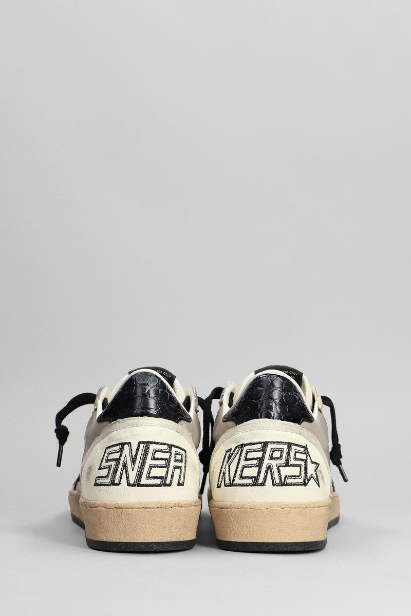 Golden Goose Ball Star Sneakers In Beige Leather - Men - Piano Luigi