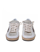 Golden Goose Ballstar In White Leather With Glitter Star - Women - Piano Luigi