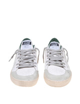 Golden Goose Ballstar Sneakers In White And Green Leather - Men - Piano Luigi