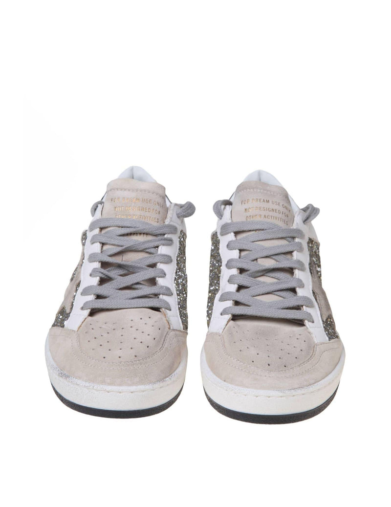 Golden Goose Ballstar Sneakers In White And Silver Suede - Women - Piano Luigi