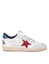 Golden Goose Ballstar Sneakers In White Leather And Suede - Men - Piano Luigi