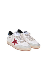 Golden Goose Ballstar Sneakers In White Leather And Suede - Men - Piano Luigi