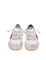 Golden Goose Ballstar Sneakers In White Leather And Suede - Men - Piano Luigi