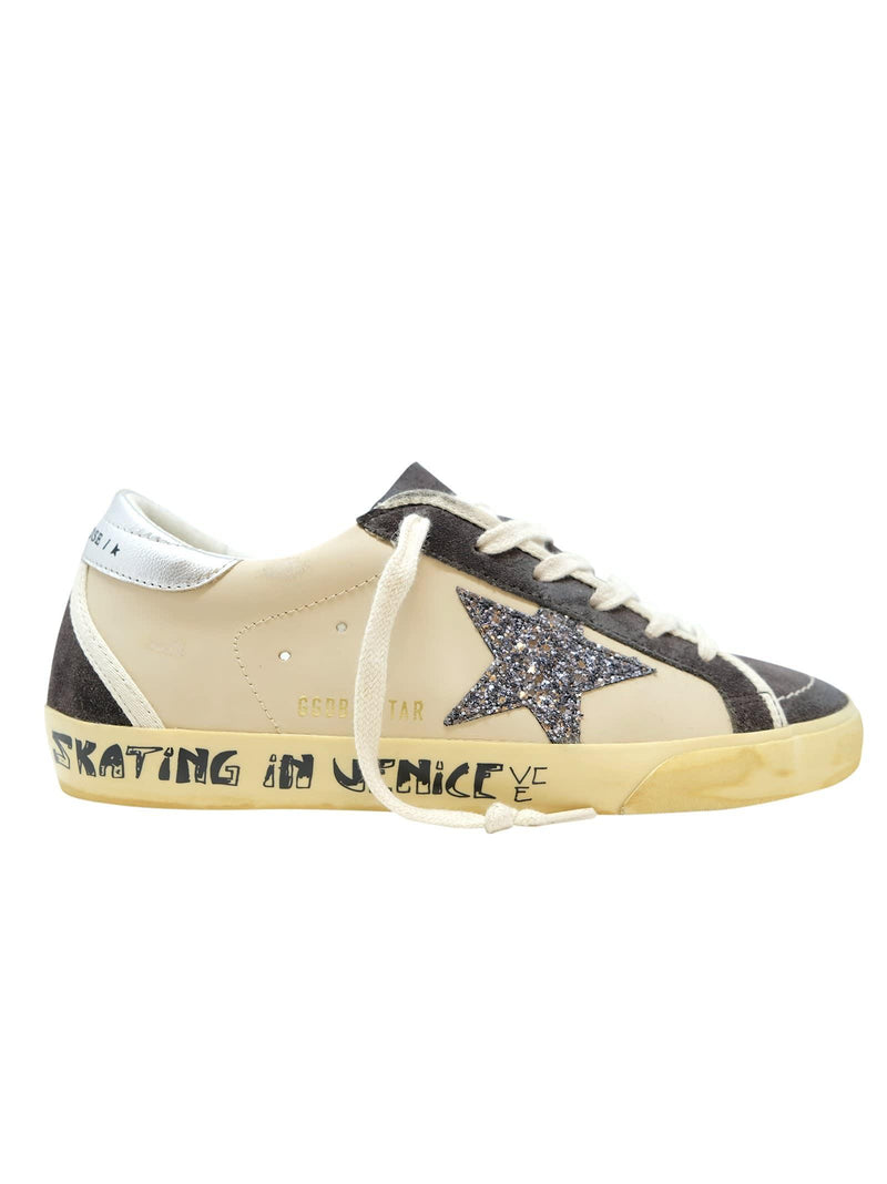 Golden Goose Beige/grey Leather Suede Super Star Sneakers - Women - Piano Luigi