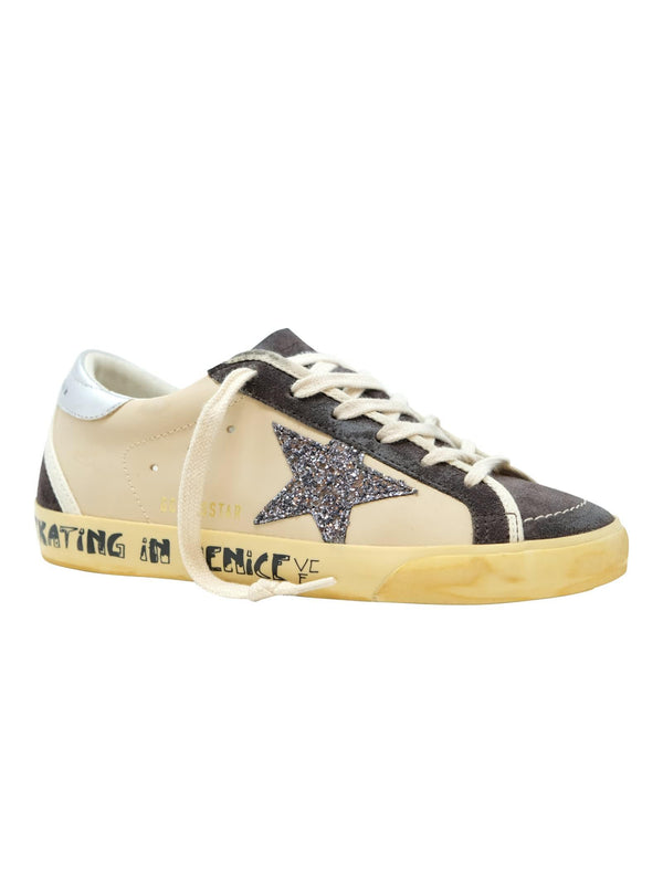 Golden Goose Beige/grey Leather Suede Super Star Sneakers - Women - Piano Luigi