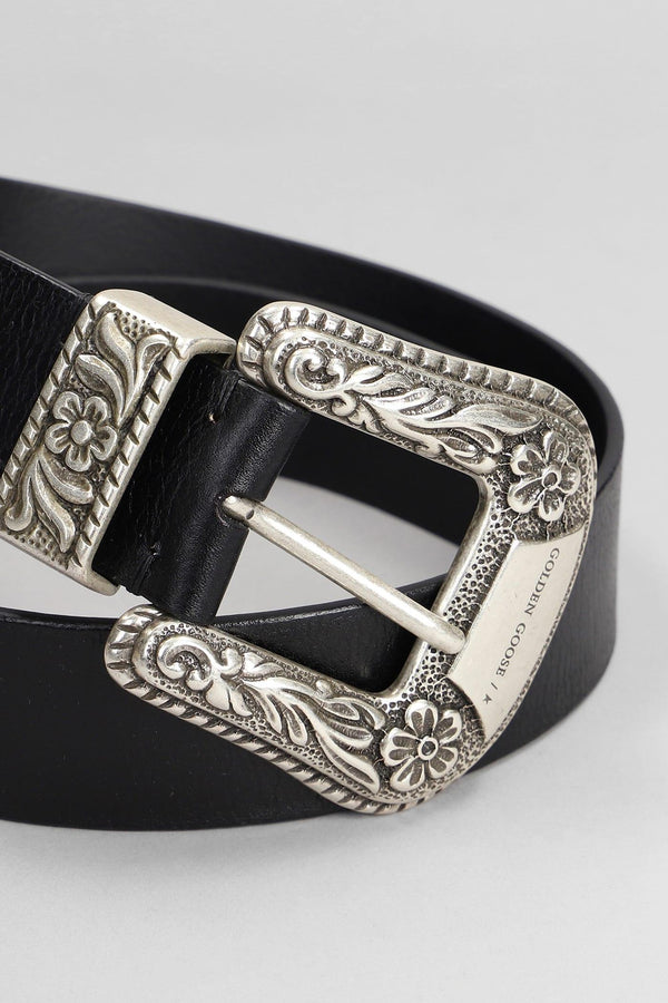 Golden Goose Belts In Black Leather - Women - Piano Luigi