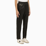 Golden Goose Black Leather Jogging Trousers - Women - Piano Luigi