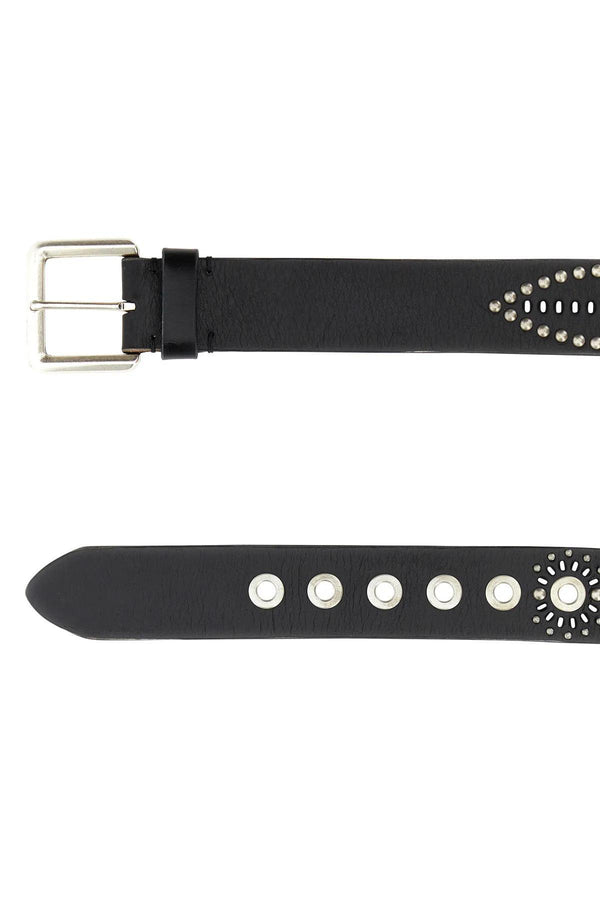 Golden Goose Black Leather Titan Belt - Women - Piano Luigi