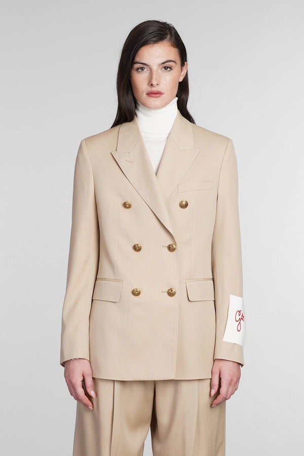 Golden Goose Blazer In Beige Wool - Women - Piano Luigi