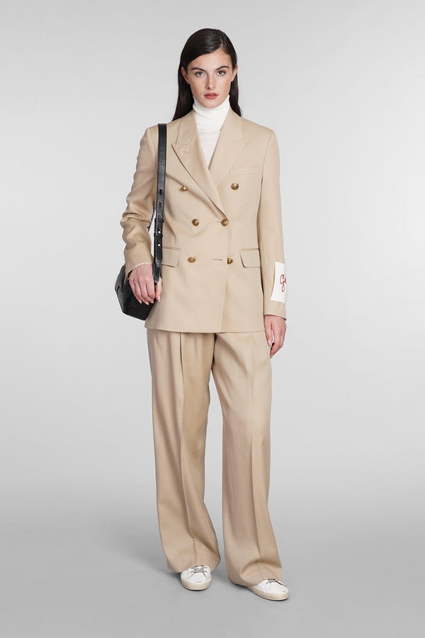 Golden Goose Blazer In Beige Wool - Women - Piano Luigi