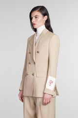 Golden Goose Blazer In Beige Wool - Women - Piano Luigi