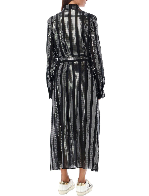 Golden Goose Chemisier Dana Tied-waist Midi Dress - Women - Piano Luigi