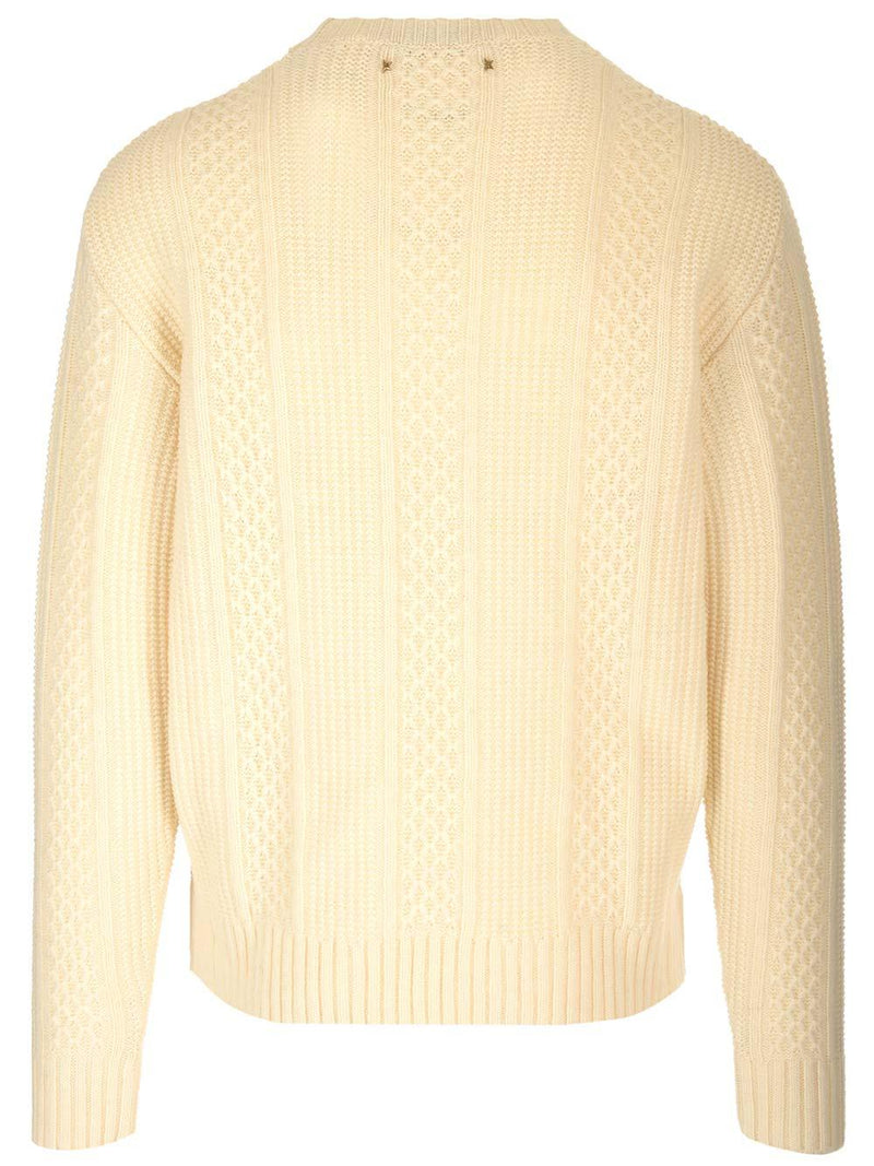 Golden Goose Cream Sweater With Embroidery - Men - Piano Luigi