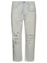 Golden Goose Destroyed Effect Straight Leg 5 Pockets Jeans - Men - Piano Luigi