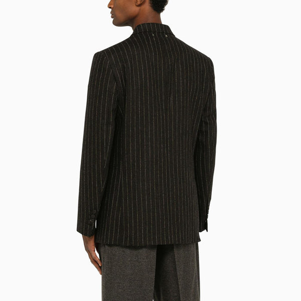 Golden Goose Grey Pinstripe Double-breasted Jacket - Men - Piano Luigi