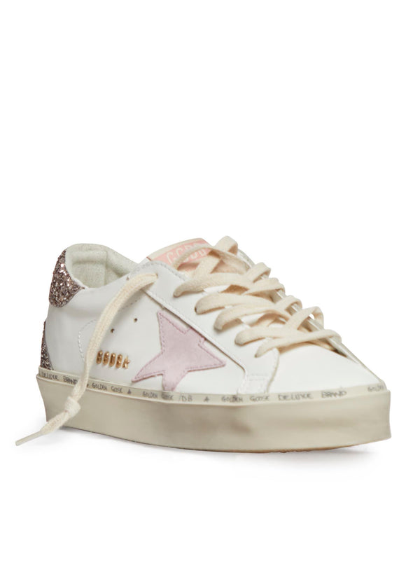 Golden Goose Hi Star Leather Upper Suede Star Glitter Heel And Spur Metal Lettering - Women - Piano Luigi