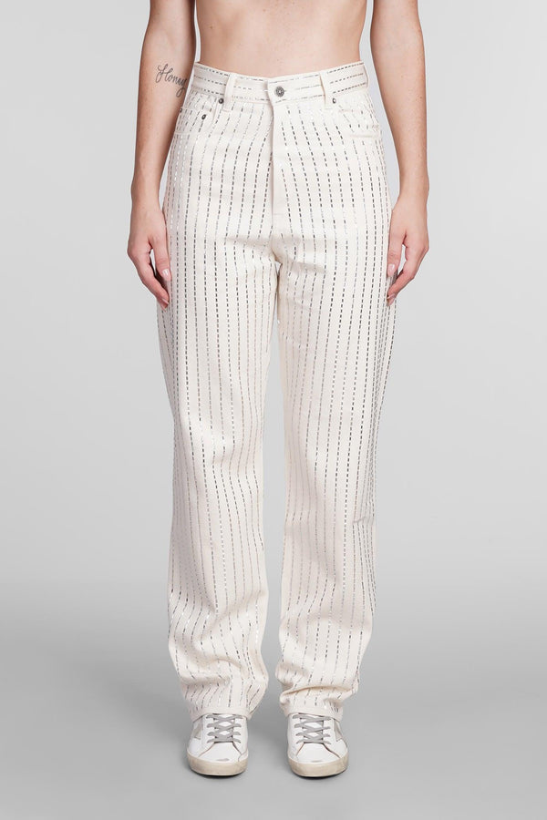 Golden Goose Kim Pants In White Cotton - Women - Piano Luigi