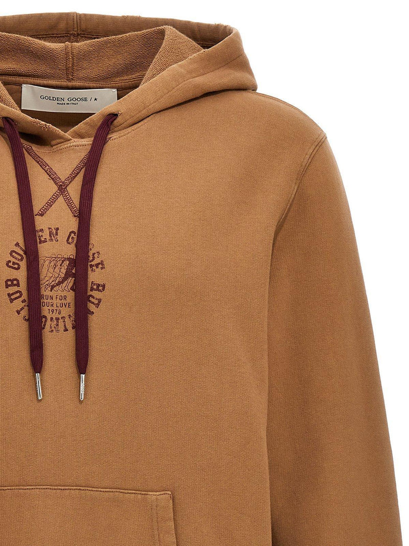 Golden Goose Logo Printed Drawstring Hoodie - Men - Piano Luigi