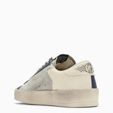 Golden Goose Low Stardan Grey\/blue Leather Trainer - Men - Piano Luigi