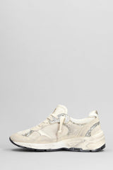 Golden Goose Running Sneakers In Beige Suede And Fabric - Women - Piano Luigi