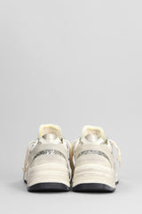 Golden Goose Running Sneakers In Beige Suede And Fabric - Women - Piano Luigi