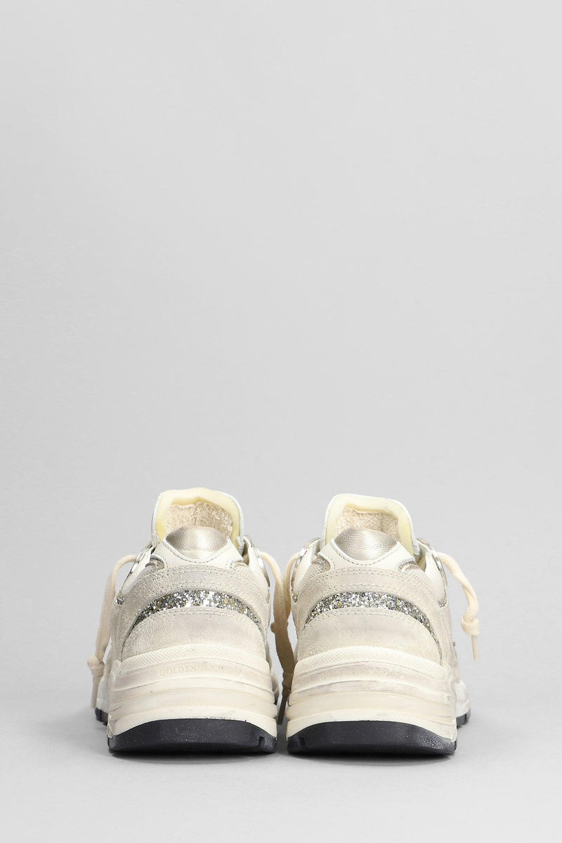 Golden Goose Running Sneakers In Beige Suede And Fabric - Women - Piano Luigi