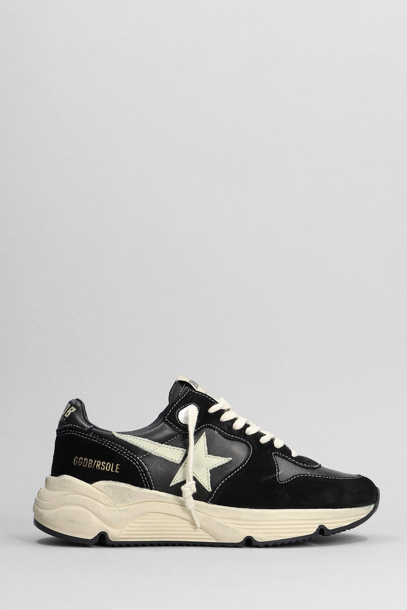 Golden Goose Running Sneakers In Black Suede And Leather - Women - Piano Luigi