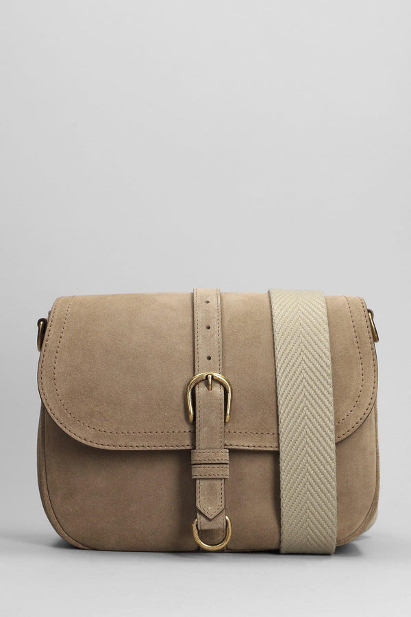 Golden Goose Sally Shoulder Bag In Taupe Suede - Women - Piano Luigi