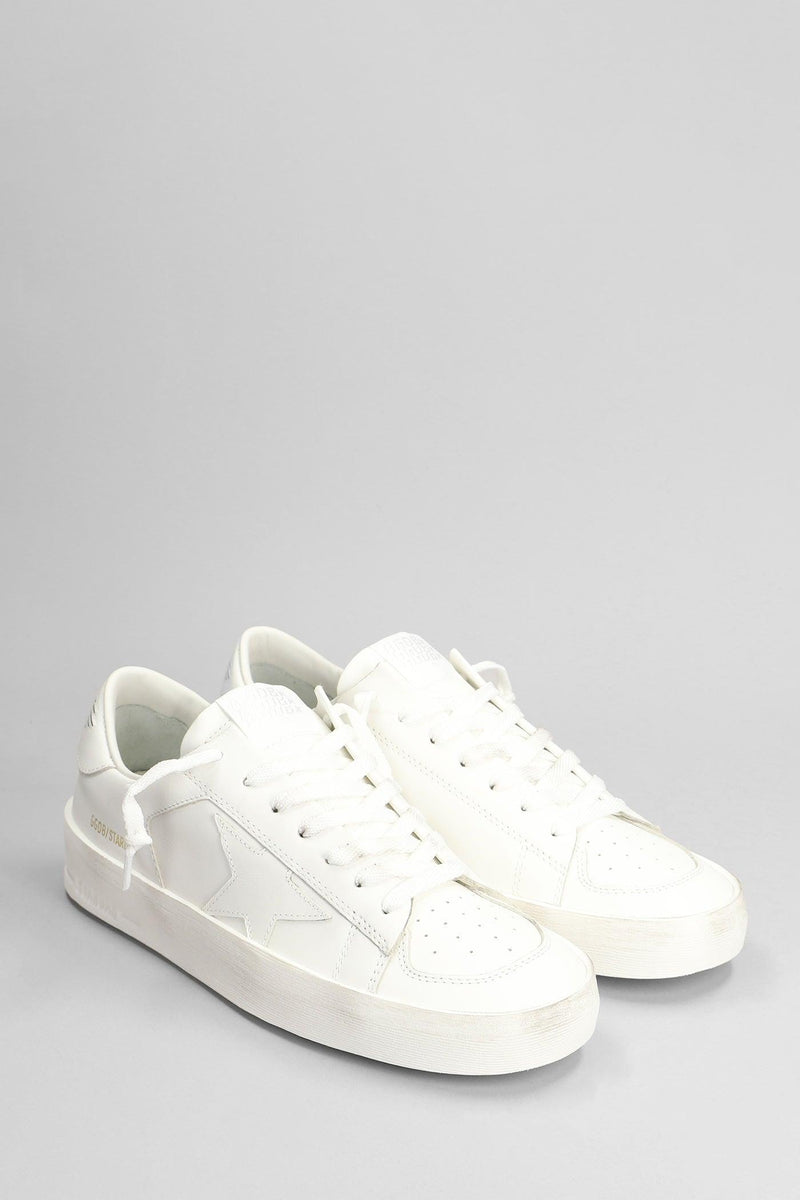 Golden Goose Stardan Sneakers In White Leather - Men - Piano Luigi