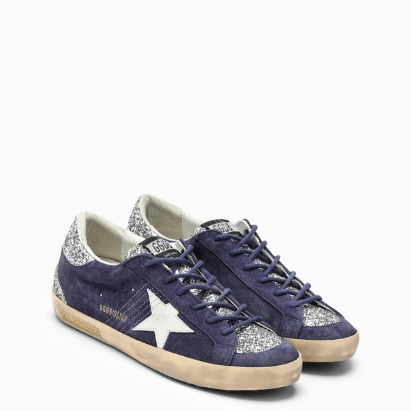 Golden Goose Super-star Blue\/silver Trainer - Women - Piano Luigi