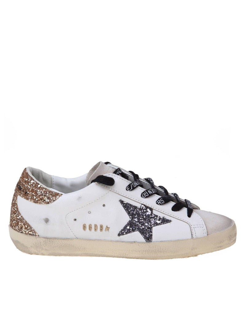 Golden Goose Super-star Leather Sneakers With Glitter Star - Women - Piano Luigi