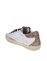 Golden Goose Super-star Leather Sneakers With Glitter Star - Women - Piano Luigi