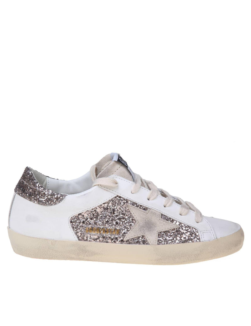 Golden Goose Super-star Leather Sneakers With Glitter - Women - Piano Luigi