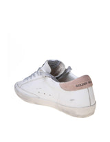 Golden Goose Super-star Leather Sneakers With Pink Suede Star - Women - Piano Luigi