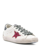 Golden Goose Super Star Leather Upper And Heel Glitter Star Suede Spur Signature Foxing - Women - Piano Luigi