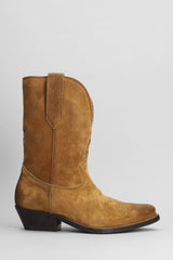 Golden Goose Wish Star Texan Ankle Boots In Leather Color Suede - Women - Piano Luigi