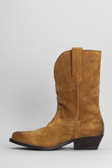 Golden Goose Wish Star Texan Ankle Boots In Leather Color Suede - Women - Piano Luigi