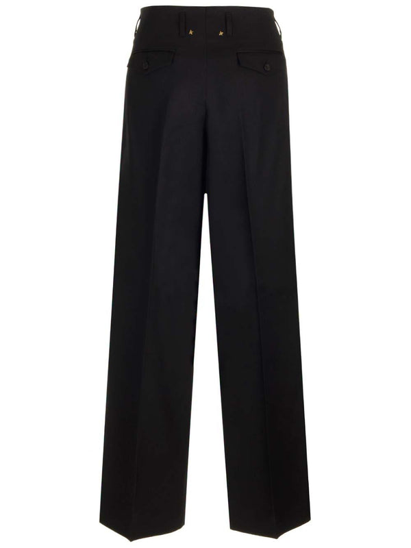 Golden Goose Wool Gabardine Wide Leg Trousers - Women - Piano Luigi