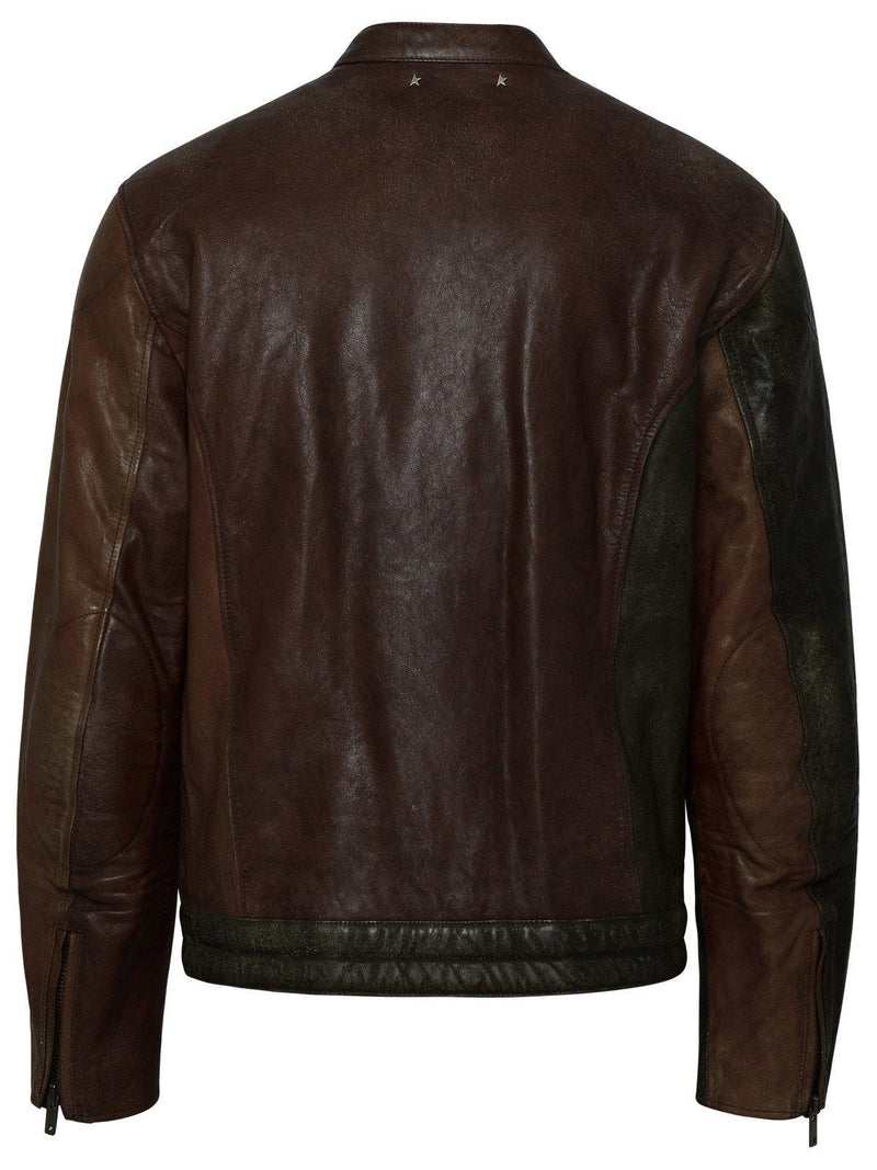 Golden Goose Zipped Leather Jacket - Men - Piano Luigi